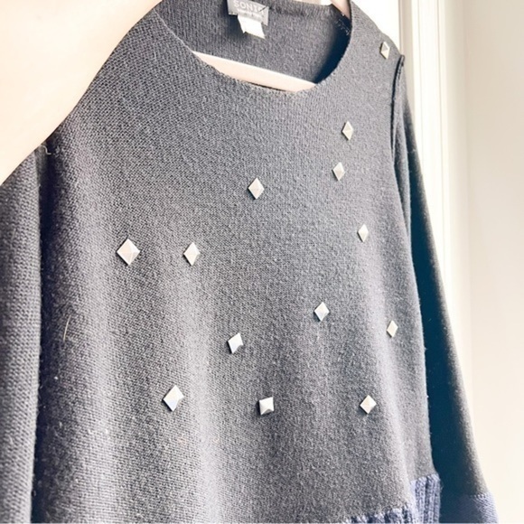 Sonia Rykel Wool Sweater womens size medium black navy bell sleeve - Picture 7 of 10
